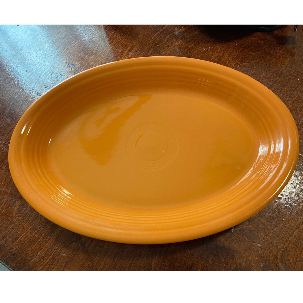 Homer Laughlin Fiestaware Tangerine Orange Large Oval Serving Platter 13 HLC USA